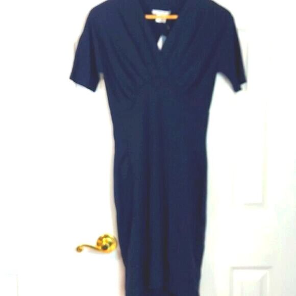 Carven Robe Short Sleeve Marine Dress Sz S NWT - Picture 1 of 8